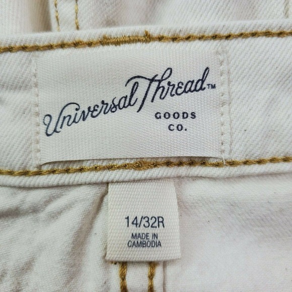 CC - Universal Thread Vintage Midi Shorts Women 14 Tan Off White High Rise NWT - Picture 7 of 11